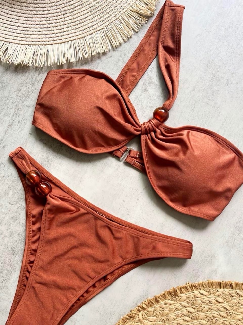 Rust Brown Women's Bikini Set - Two-Piece Swimwear